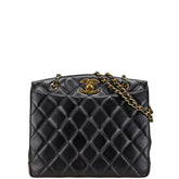 シャネル マトラッセ ココマーク チェーン ショルダーバッグ トートバッグ ブラック ラムスキン レディース CHANEL 【中古】