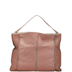 ボッテガヴェネタ イントレチャート ワンショルダーバッグ ピンク ベージュ レザー パイソン レディース BOTTEGAVENETA 【中古】