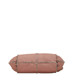 ボッテガヴェネタ イントレチャート ワンショルダーバッグ ピンク ベージュ レザー パイソン レディース BOTTEGAVENETA 【中古】