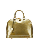 ルイ ヴィトン モノグラム ヴェルニ アルマPM ハンドバッグ M91582 ヴェールオリーヴ パテントレザー レディース LOUIS VUITTON 【中古】