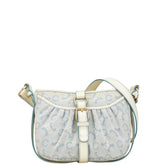 セリーヌ Cマカダム ショルダーバッグ ブルー ホワイト キャンバス レザー レディース CELINE 【中古】