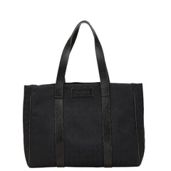 ブルガリ ロゴマニア トートバッグ ブラック キャンバス レザー レディース BVLGARI 中古