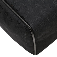 ブルガリ ロゴマニア トートバッグ ブラック キャンバス レザー レディース BVLGARI 【中古】