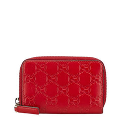 グッチ グッチシマ コインケース 小銭入れ 255452 レッド レザー レディース GUCCI 【中古】
