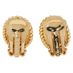 ディオール CDロゴ オーバル イヤリング ゴールド メッキ レディース Dior 【中古】