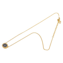 ディオール ロゴ ラインストーン ネックレス ゴールド ブラック メッキ レディース Dior 【中古】