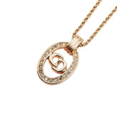 ディオール CDロゴ ラインストーン ネックレス ゴールド メッキ レディース Dior 【中古】