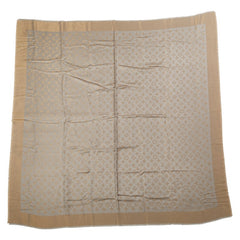 ルイ ヴィトン モノグラム ショール ストール 400505 シルバー ゴールド シルク ウール レディース LOUIS VUITTON 【中古】