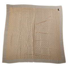 ルイ ヴィトン モノグラム ショール ストール 400505 シルバー ゴールド シルク ウール レディース LOUIS VUITTON 【中古】