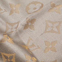 ルイ ヴィトン モノグラム ショール ストール 400505 シルバー ゴールド シルク ウール レディース LOUIS VUITTON 【中古】