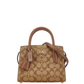 コーチ シグネチャー アンドレア キャリーオール ハンドバッグ ショルダーバッグ 2WAY CP083 ブラウン PVC レザー レディース COACH 【中古】