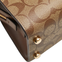 コーチ シグネチャー アンドレア キャリーオール ハンドバッグ ショルダーバッグ 2WAY CP083 ブラウン PVC レザー レディース COACH 【中古】