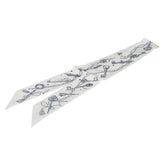 エルメス ツイリー Les Cles a Pois レ クレ ア ポア スカーフ ホワイト グレー シルク レディース HERMES 【中古】