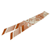 エルメス ツイリー Ex Libris エクスリブリス スカーフ ブラウン ホワイト シルク レディース HERMES 【中古】