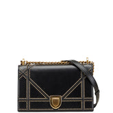 ディオール ディオラマ スタッズ チェーン ショルダーバッグ ブラック レザー レディース Dior 【中古】