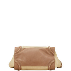 セリーヌ ラゲージ ミニショッパー ハンドバッグ ベージュ ブラウン レザー レディース CELINE 【中古】