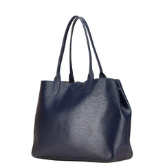 ロンシャン ロゾ リバーシブル トートバッグ ショルダーバッグ ネイビー シルバー レザー レディース Longchamp 【中古】