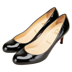 クリスチャンルブタン ハイヒール サイズ:38 1/2 ブラック エナメル レザー レディース Christian Louboutin 【中古】