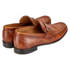 バリー ローファー ビジネスシューズ サイズ:8D ブラウン レザー メンズ BALLY 【中古】