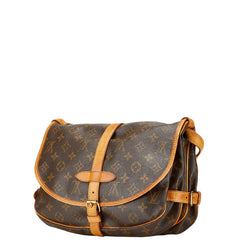 ルイ ヴィトン モノグラム ソミュールMM 斜め掛け ショルダーバッグ M40710 ブラウン PVC レザー レディース LOUIS VUITTON 【中古】