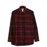ヴァレンチノ チェック ロックスタッズ シャツ ネルシャツ サイズ:39 レッド ブラック コットン ウール メンズ Valentino 【中古】
