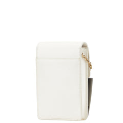 フルラ 斜め掛け チェーン ショルダーバッグ スマホショルダー ホワイト レザー レディース Furla 【中古】