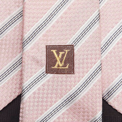 ルイ ヴィトン ネクタイ ピンク グレー シルク メンズ LOUIS VUITTON 【中古】