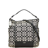 コーチ シグネチャー トートバッグ ショルダーバッグ 2WAY ブラック キャンバス レザー レディース COACH 【中古】