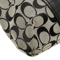 コーチ シグネチャー トートバッグ ショルダーバッグ 2WAY ブラック キャンバス レザー レディース COACH 【中古】