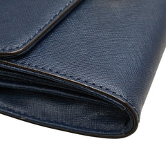 マイケルコース MKロゴ チェーン ショルダーバッグ ネイビー ゴールド レザー レディース Michael Kors 【中古】