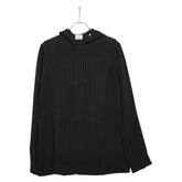 バーバリー TBロゴ オーバーサイズ フーデッド トップ フード付き シャツ サイズ:UK6 8044668 ブラック ビスコース レディース BURBERRY 【中古】