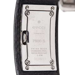 グッチ バングルウォッチ 7800S クオーツ ブラック文字盤 ステンレススチール レザー レディース GUCCI 【中古】