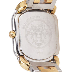 エルメス ラリー 腕時計 クオーツ ベージュ文字盤 ステンレススチール メッキ レディース HERMES 【中古】