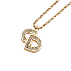ディオール CDロゴ ラインストーン ネックレス ゴールド メッキ レディース Dior 【中古】