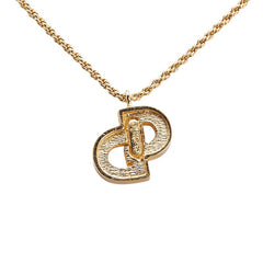 ディオール CDロゴ ラインストーン ネックレス ゴールド メッキ レディース Dior 【中古】