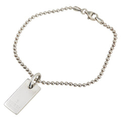 グッチ ロゴ タグ ボールチェーン ブレスレット SV925 シルバー レディース GUCCI 【中古】