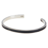 グッチ バングル ブレスレット サイズ:19 シルバー ブラック SV925 シルバー レザー レディース GUCCI 【中古】