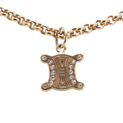 セリーヌ トリオンフ ラインストーン ネックレス ゴールド メッキ レディース CELINE 【中古】