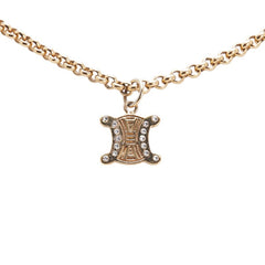 セリーヌ トリオンフ ラインストーン ネックレス ゴールド メッキ レディース CELINE 【中古】