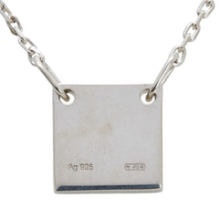 グッチ スクエア プレート ロゴ ペンダント ネックレス SV925 シルバー レディース GUCCI 【中古】