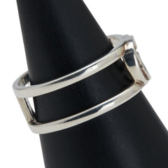 グッチ インターロッキングG ワイドオープンバンド リング 指輪 #22 SV925 シルバー メンズ GUCCI 【中古】