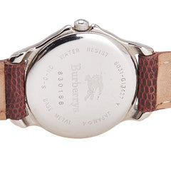 バーバリー ベルト(社外品) 腕時計 クオーツ ホワイト文字盤 ステンレススチール レザー レディース BURBERRY 【中古】