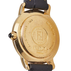 フェンディ ベルト(社外品) 腕時計 410L クオーツ ゴールド文字盤 ステンレススチール レザー レディース FENDI 【中古】