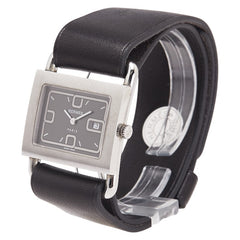 エルメス バレニア 腕時計 BA1.510 クオーツ ブラック文字盤 ステンレススチール レザー レディース HERMES 【中古】