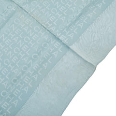 シャネル ロゴ スカーフ ライトブルー レディース CHANEL 【中古】