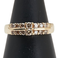 K18YG イエローゴールド ダイヤ0.50ct メレダイヤ リング 指輪 レディース 13号 【中古】