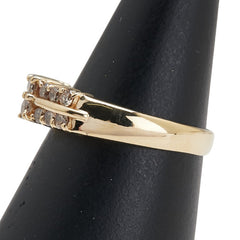 K18YG イエローゴールド ダイヤ0.50ct メレダイヤ リング 指輪 レディース 13号 【中古】