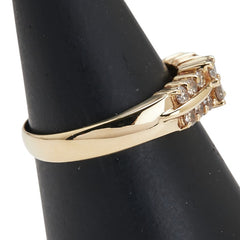 K18YG イエローゴールド ダイヤ0.50ct メレダイヤ リング 指輪 レディース 13号 【中古】