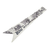 クリスチャンディオール トワル ドゥ ジュイ ソヴァージュ ミッツァ スカーフ ホワイト グレー シルク レディース Christian Dior 【中古】