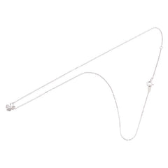 フォリフォリ K10WG ホワイトゴールド ダイヤ0.03 四つ葉 クローバー モチーフ ネックレス レディース Folli Follie 【中古】
